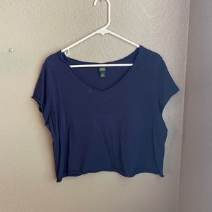 Navy Wild Fable Cropped Tee